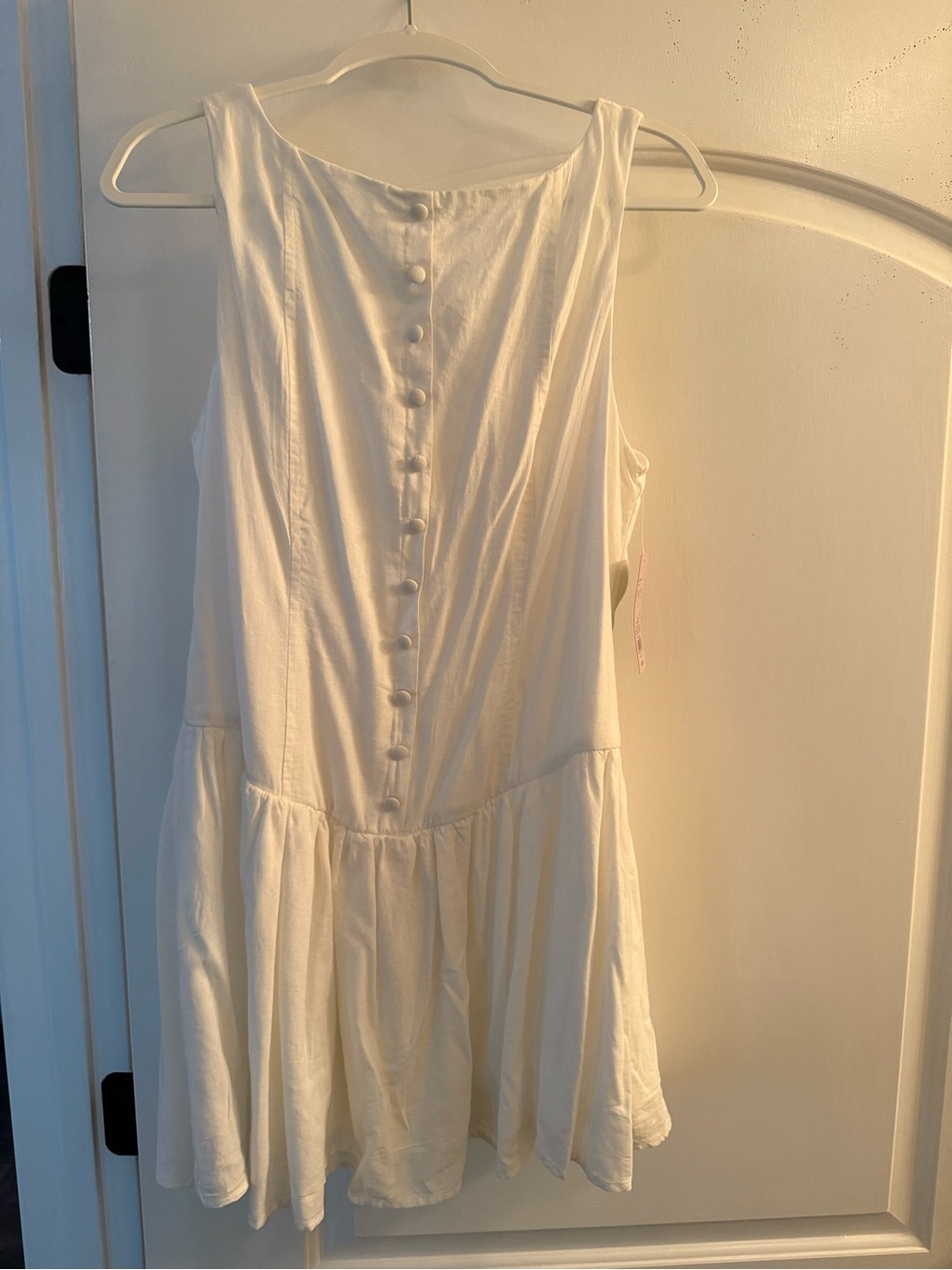 White Button-Front Sleeveless Dress NWT